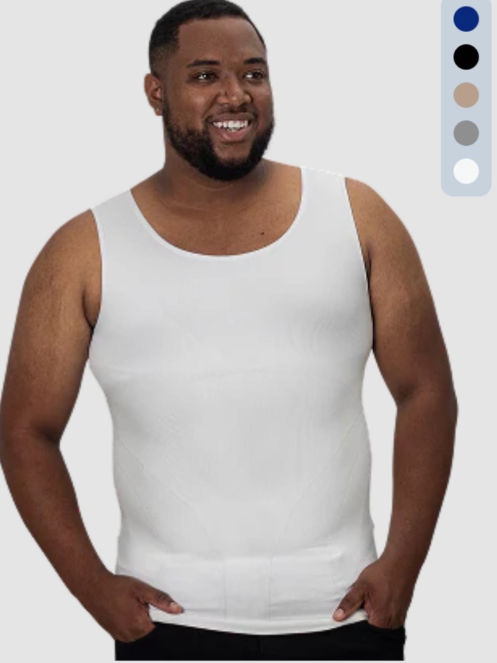 Men's White Compression Tank Top